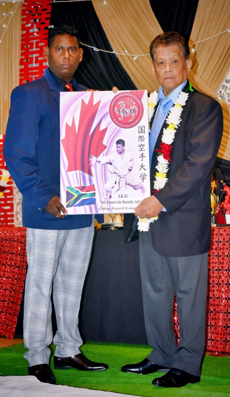 SHUSEKI SHIHAN DR FRANK WOON-A-TAI AND CHIEF INSTRUCTOR - DENZIL GOVENDER SHIHAN (7TH DAN)